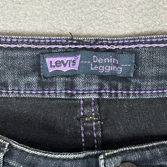 Levi's Denim Legging Womens Size 14 Black Low Rise Stretch Denim Comfort Jegging - Picture 2 of 12